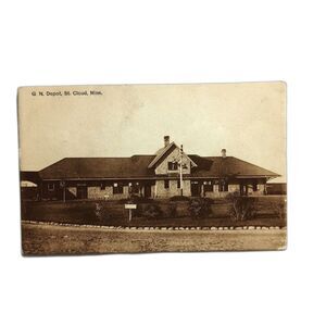 Great Northern Train Depot Postcard St Cloud Minnesota Unposted Early 1900s